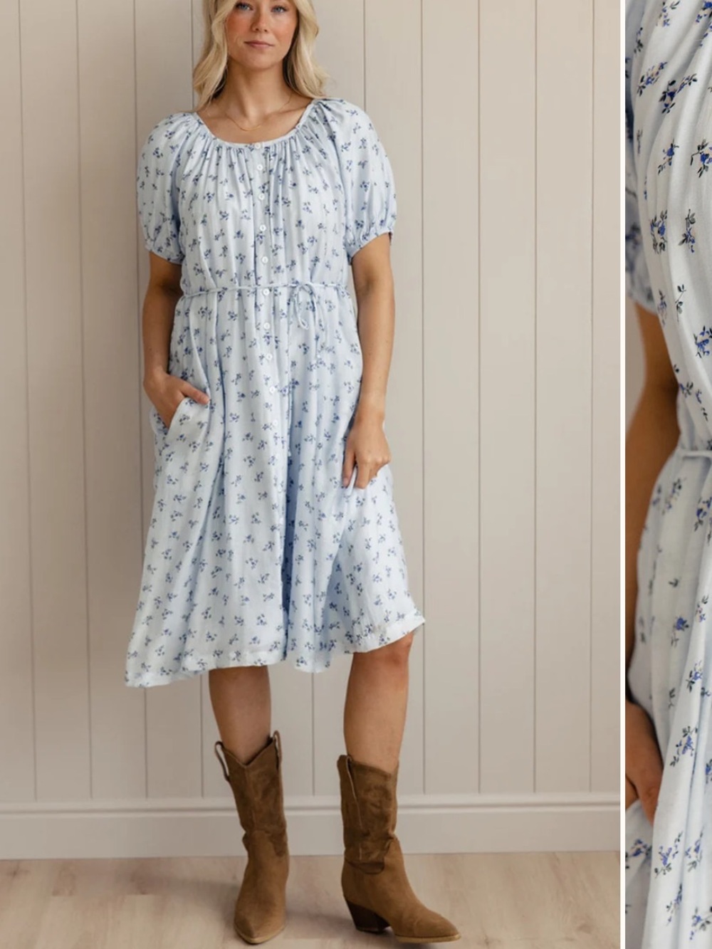 Roolee wandering free blue floral dress